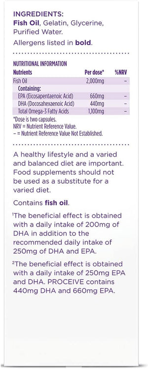 Proceive® Pregnancy Omega 3 High Strength & Pure Fish Oil Tablets (60 Capsules)