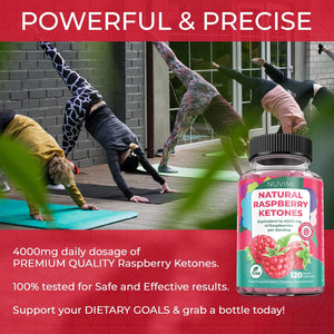Raspberry Ketones - 4000 Mg - Natural Food Supplement to Help Support Healthy Keto Diet for Men & Women - 120 Pills