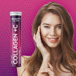 Collagen Effervescent - Marine Collagen & Vitamin C Supplement - 500Mg per Tablet (4 Tubes) Beauty & Co