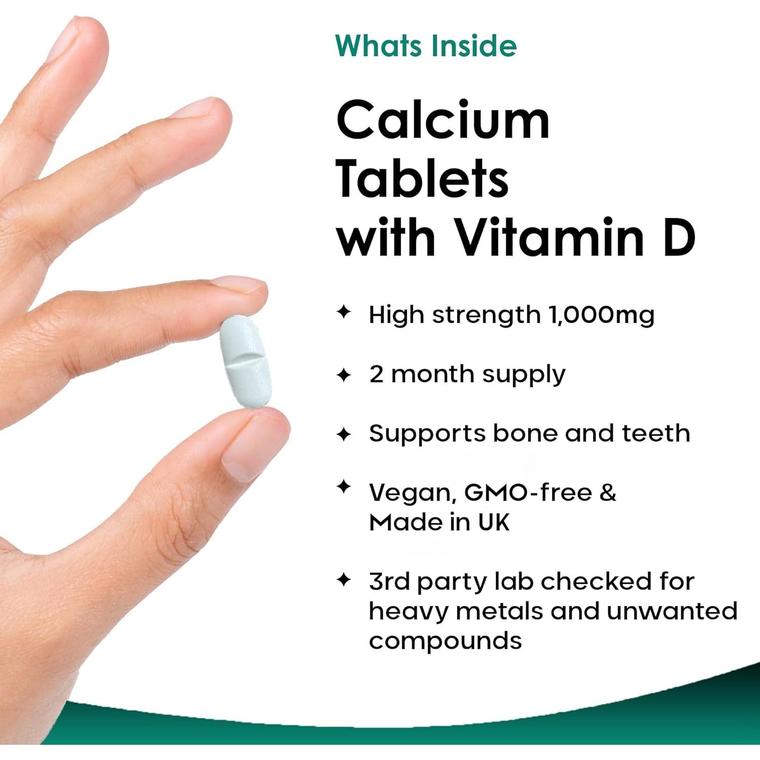 Calcium Magnesium Zinc and Vitamin D Supplement - 120 High Strength Tablets Supplement with Magnesium Vitamin D, Zinc Tablets Complex Made in the UK by New Leaf