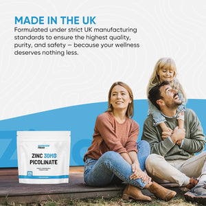 Zinc 30Mg as Picolinate 120 Capsules Made in the UK by Freak Athletics