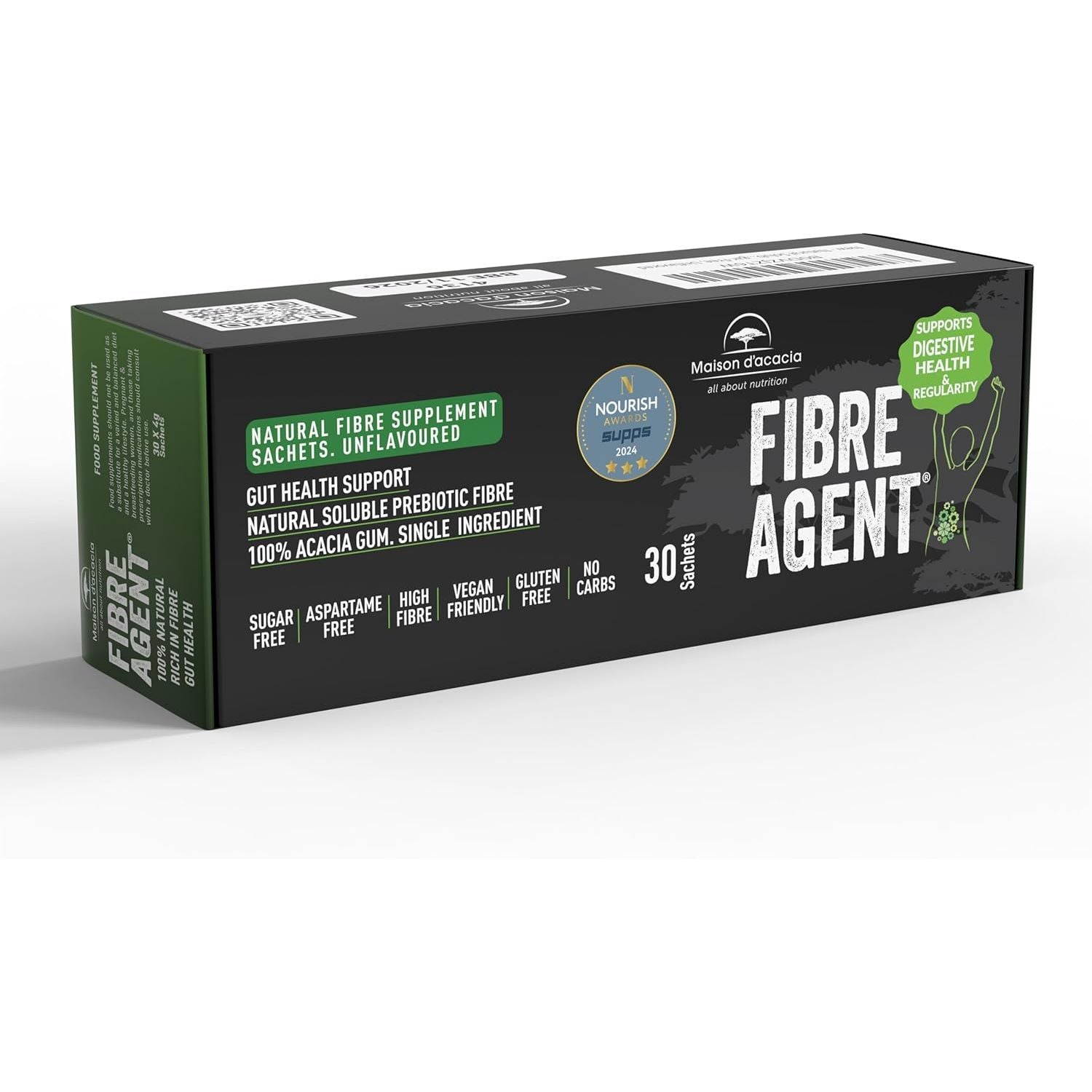 Fibre Supplement 30 Sachets. Natural Gut Health Award Winner. Soluble High Fiber Drink. Unflavoured. Regularity & Gentle Constipation Relief. Zero Sugar, No Aspartame. Psyllium Husk Inulin Alternative