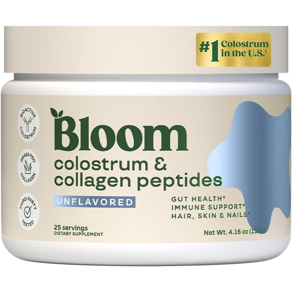 Bloom Nutrition Bovine Colostrum Powder for Gut Health, Immune Support, Hair Growth & Beauty Supplement, Gluten Free, Sugar Free | Pure 40% Igg Premium Colostrum Superfood, Unflavored, 25 Servings