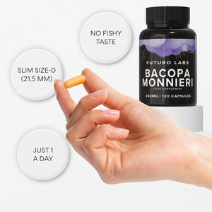 Bacopa Monnieri Capsules 350Mg - Brain/Memory Supplements - Made in the UK - 4 Month Supply - Vegan, Non-Gmo, Gluten-Free. Natural Ayuverdic Supplement Bacopa Extract