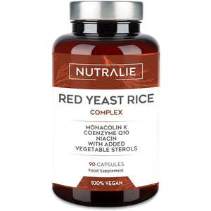 RED Yeast Rice Complex - Cholesterol Lowering Supplement - Monacolin K 2,9Mg & Q10 30Mg - Red Yeast Extract Gluten Free - 90 Vegan Capsules Nutralie