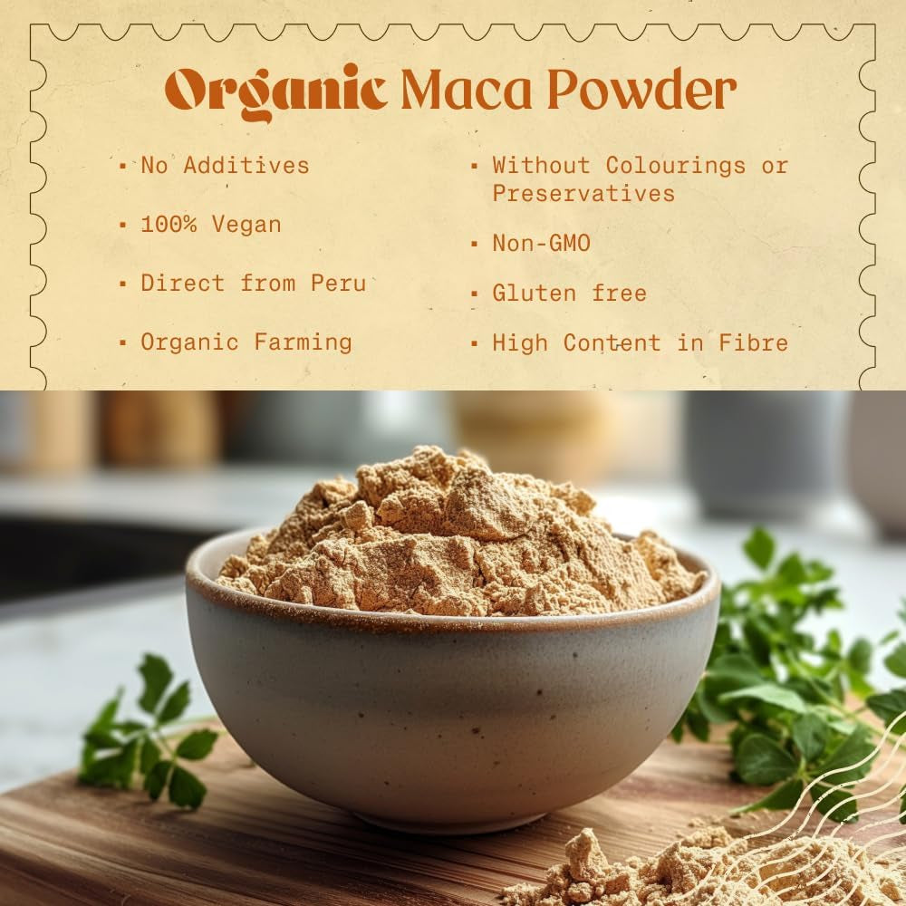 Naturalebio Organic Maca Powder 400G. Peruvian, Natural and Pure, from Organic Maca Root. Vegetarian and Vegan Friendly - Gelatinised
