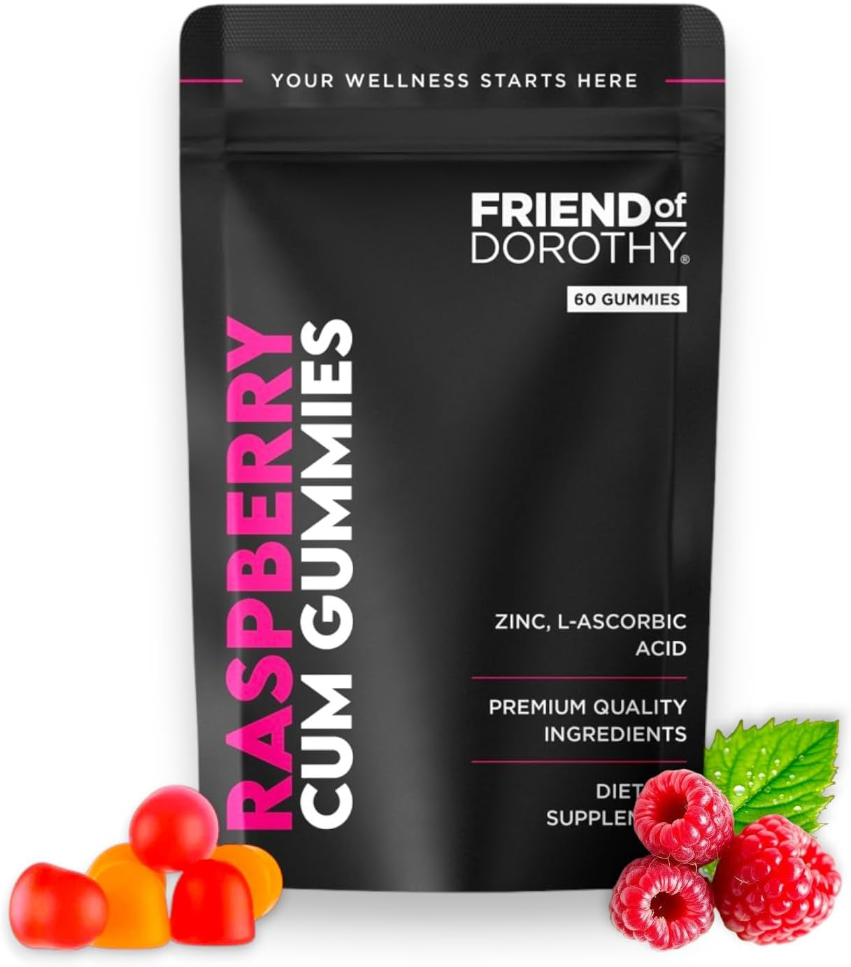 Friend of Dorothy Raspberry C*M Gummies Improves Sperm Volume and Load Semen Volume Supplement - 60 Capsules -