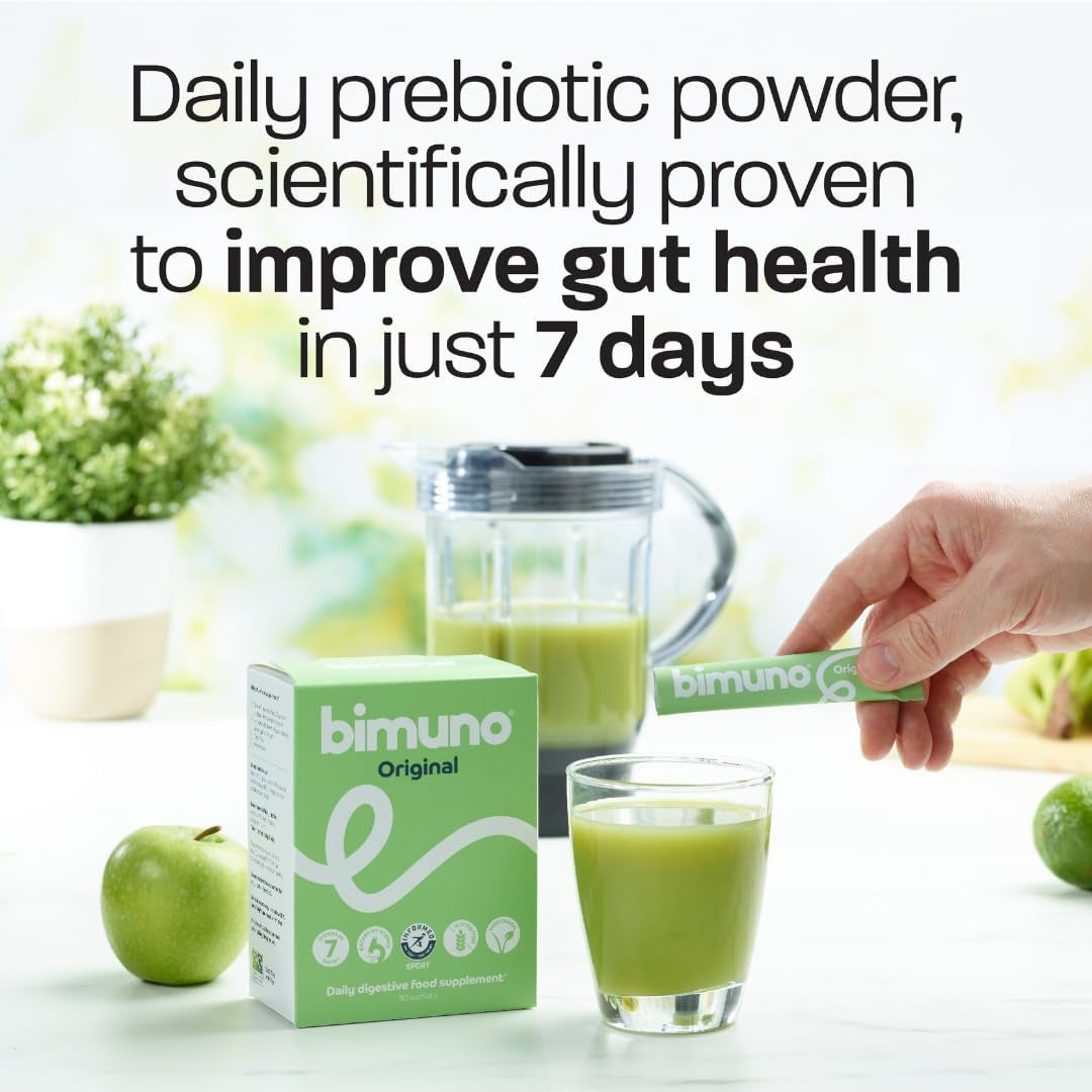 BIMUNO Prebiotic Fibre Supplement for Gut Health | High-Fibre Tasteless Soluble Powder | Supports Digestive Function | Suitable for Vegetarians | 30-Day Supply