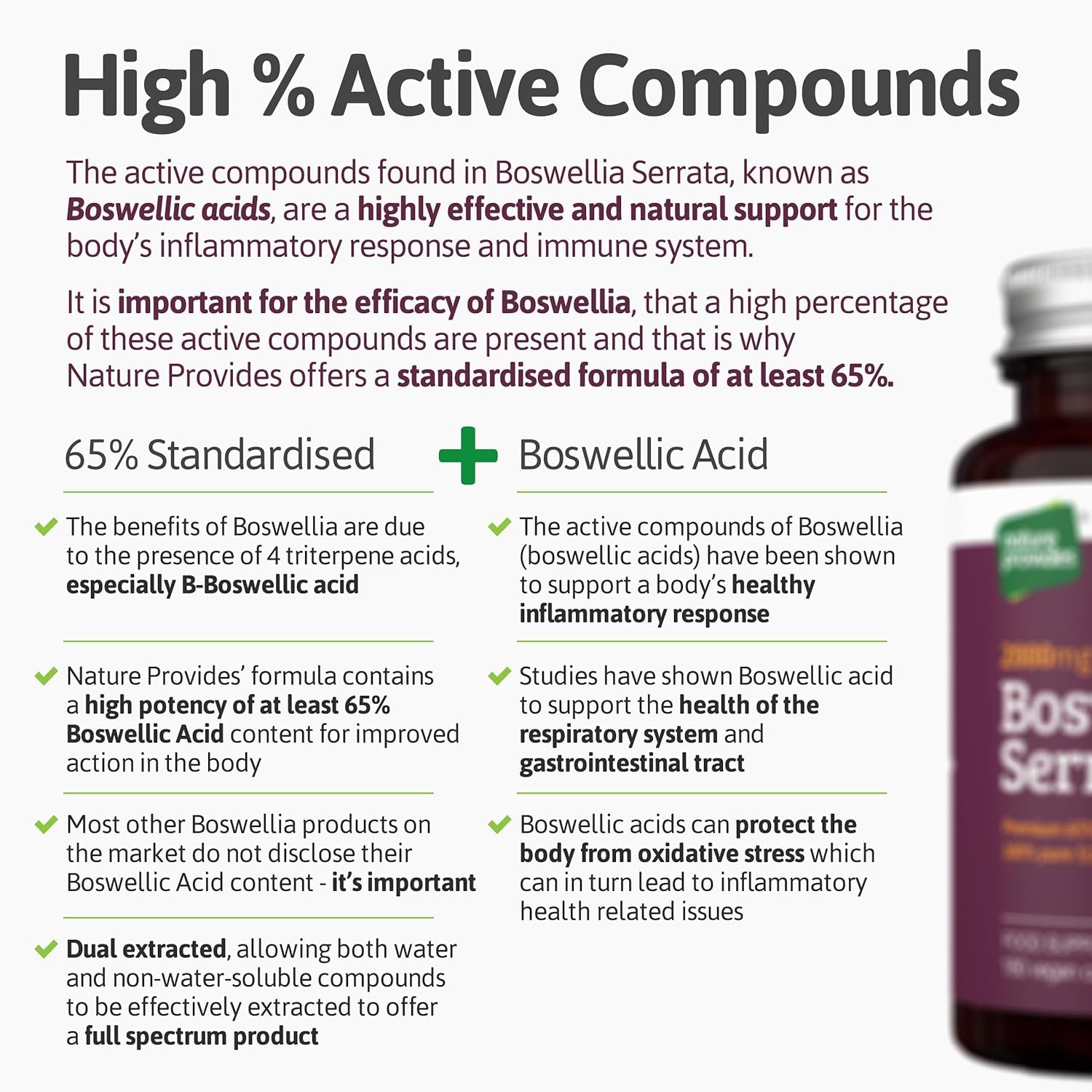 Boswellia Serrata Capsules/Tablets (2000Mg 5:1 Extract) Made in UK by Nature Provides - 180 Vegan Caps, 6 Months Supply, 65% Boswellic Acid, Indian Frankincense, Joint Support, Anti-Inflammatory