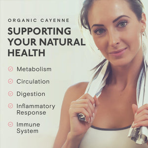 Organic Cayenne Pepper Capsules 500Mg | 2Mg Capsaicinoids Including Capsaicin | 60 Vegan Capsules with Zero Fillers or Synthetic Ingredients - 100% Pure & Natural Cayenne Powder