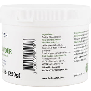 Zeolite Powder | 0.55 Pound - 250 G | Ultra FINE Less-Than 2 Μm | Clinoptilolite 94%+-3 | 3X Activated | Natural Mineral Dust | Heiltropfen®