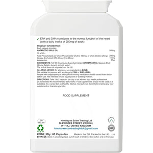 Himalayas Pure Antarctic Krill Eye Vision Omega 3 Marine Oil 60 Gel Capsules (500Mg)