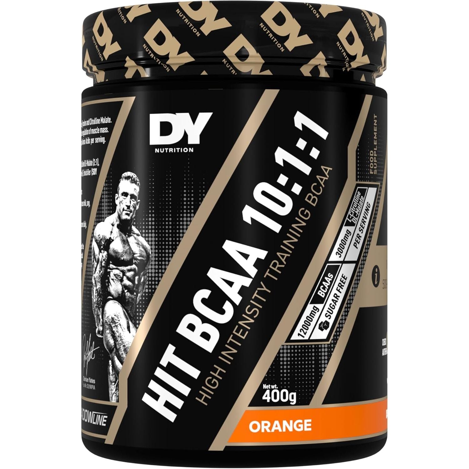 DY Nutrition HIT BCAA 10:1:1 (Orange) with L-Citrulline Malate, Beta Alanine + 12G of Branch Chain Amino Acids 400G Powder, 20 Servings - Optimal Pump & Performance | Non Stim Pre & Intra Workout