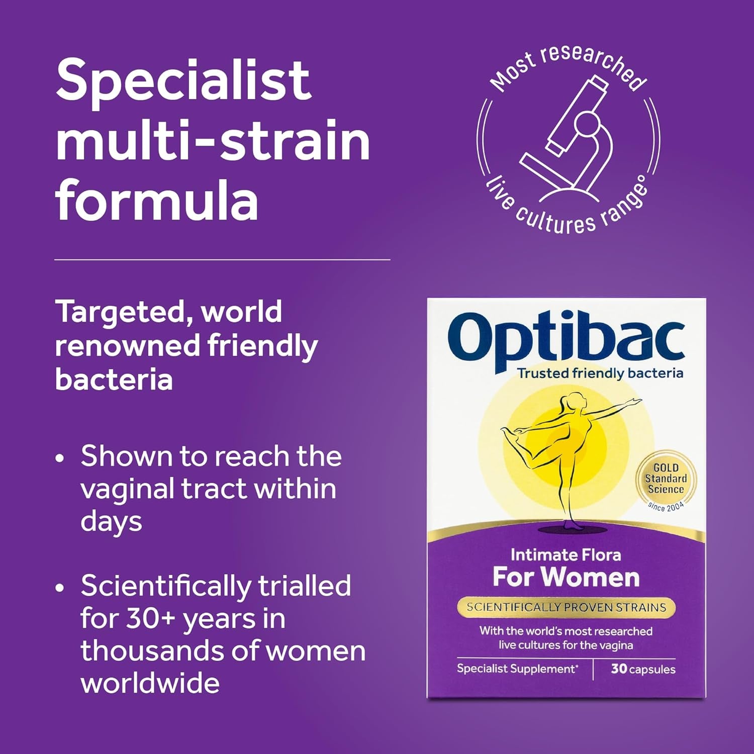 Optibac Probiotics for Women – Vaginal Probiotics – Specialist Supplement with a Scientifically Proven Formula for Vagina Flora – 30 Capsules