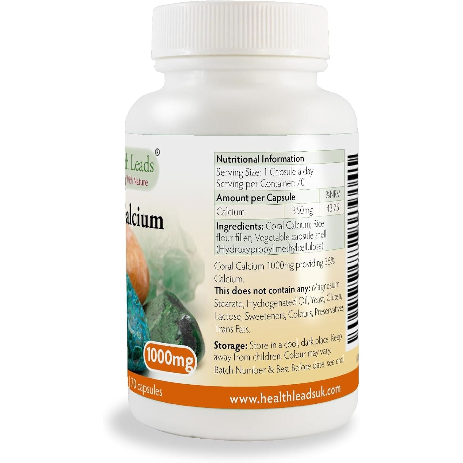 High Strength Coral Calcium 1000Mg X 70 Capsules (100% Additive Free Supplements)