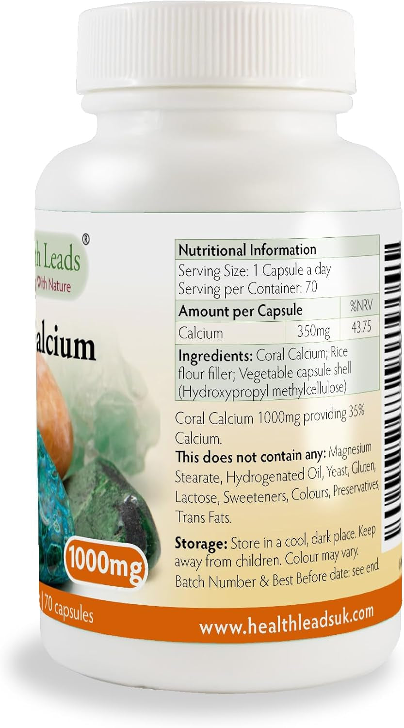 High Strength Coral Calcium 1000Mg X 70 Capsules (100% Additive Free Supplements)