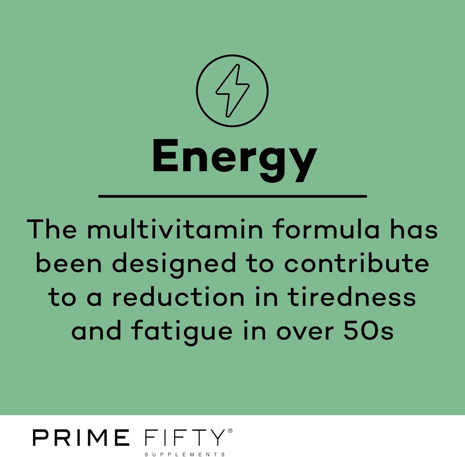 Prime Fifty Fighting Fatigue Supplement – 28 Day Supply – Energy Tablet with Vitamin B12, Magnesium & Iron for over 50S – Co-Enzyme & C, D & B Vitamin Tablets for Tiredness & Fatigue