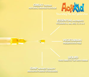 Actikid Multi-Vitamin Drops 25Ml, Gelatine Free (Vitamin Drops for Babies, Infants and Children), Immunity Boost