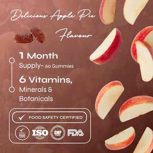 Known Mood Mushrooms Gummies - Lion’S Mane, B Vitamins - Brain Health & Hormone Balance - Natural Apple Pie Flavour - 60 Vegan Gummies, 1 Month Supply