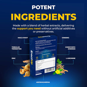 Erectup - 10 Blue Tablets for Men - 100Mg Natural Supplement for Enhanced Performance & Vitality - Fast-Acting Blue Power for Men'S Efficiency & Long-Lasting Results