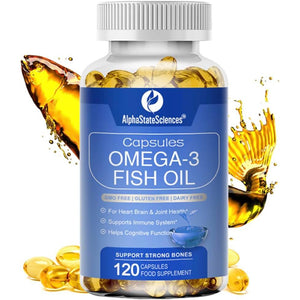 **New**Premium Omega 3 Fish Oil Max Strength 3600Mg Boost Heart Health, Brain Function, and Joint Mobility High EPA 1296Mg & DHA 864Mg Essential Fatty Acids for Optimal Wellness