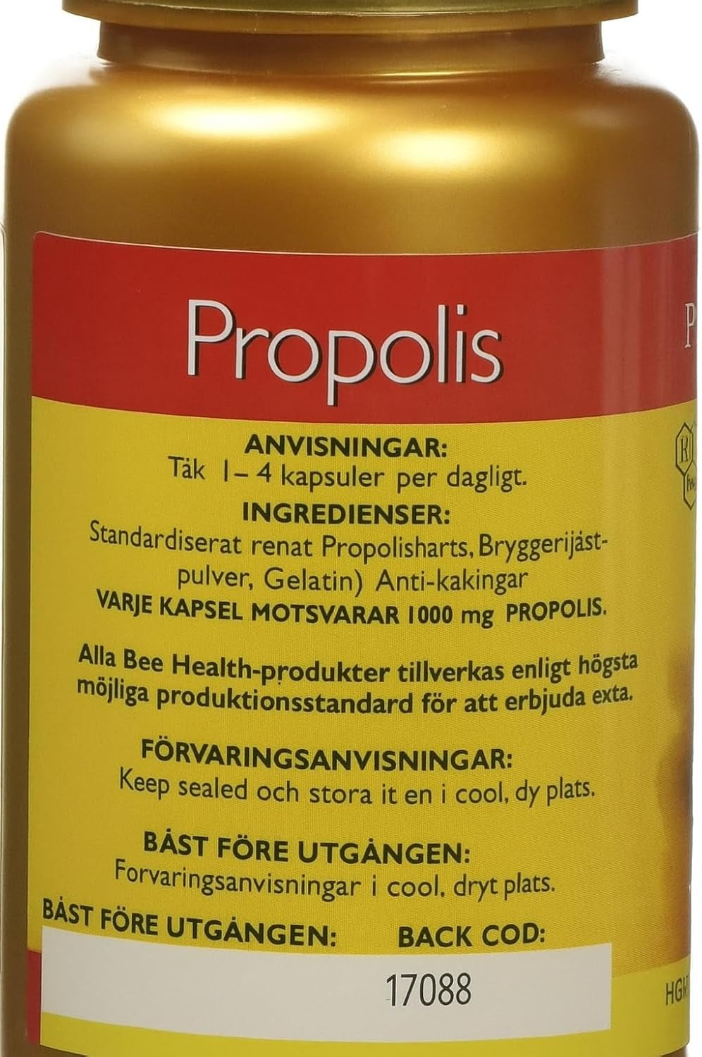 Bee Health 1000 Mg Propolis High Potency 90 Capsules, 80 G,9 X 4 X 4 Cm