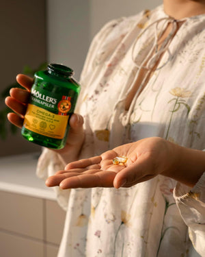 Moller’S ® | Cod Liver Oil Capsules | Omega 3 Fatty Acids DHA & EPA, Contains Vitamin A, D & E, Supports Immune System, Heart Function, Brain Function & Vision | 160 Units