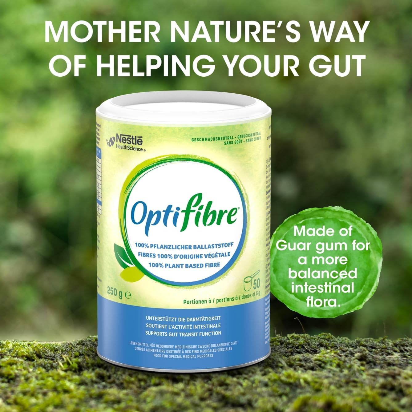 OPTIFIBRE Fibre Supplement Powder – 250G | Natural Soluble Dietary Fibre for Gut Health & Digestive Support | Neutral Flavour, Gluten-Free