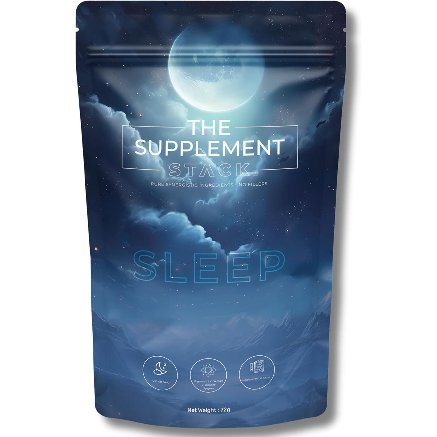The Supplement Stack - Sleep - 3 in 1 Magnesium L-Threonate, L-Theanine & Apigenin for Deeper Sleep, Relaxation, Cognitive Support, and Mood Enhancement. Clinically-Proven - UK Company