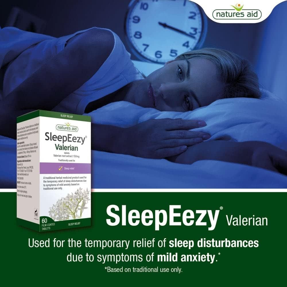 Sleepeezy Valerian Root Tablets, 2 X 60 Vegan Tablets, Relief of Sleep Disturbances