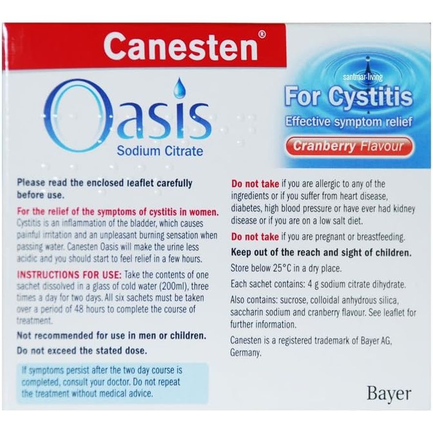Canesten Oasis for Cystitis Cranberry Flavour 6 Sachets
