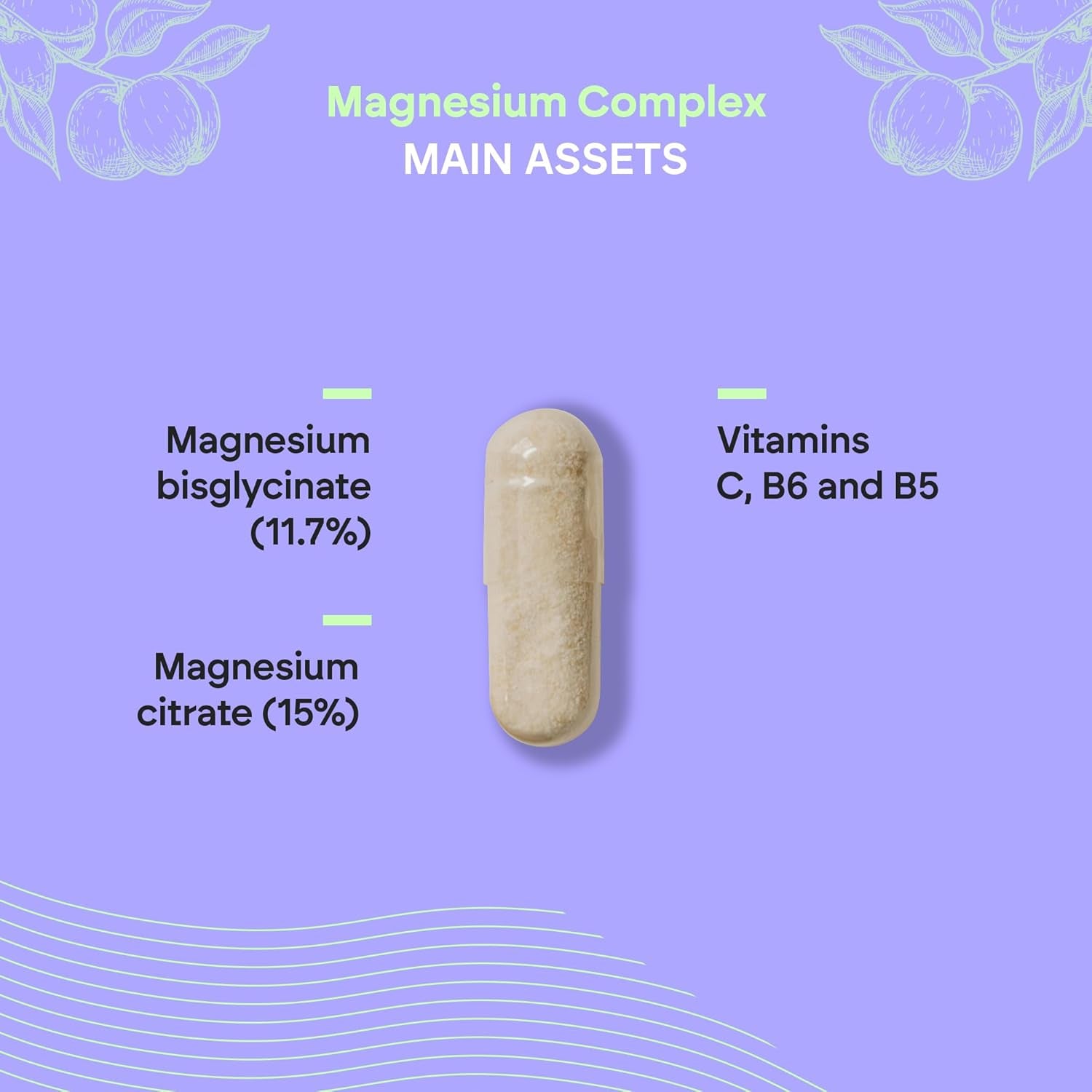 Magnesium Glycinate Complex - 2145Mg Bisglycinate + Citrate Magnesium Supplements - Vitamins C B5 B6 - High Strength - 120 Capsules Nutralie