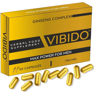 VIBIDO 750Mg | Stronger | Longer | Harder | Performance | Extra Strength Enhancing Pills | Stamina Endurance Booster Supplement Pills for Men | 10 Ginseng Capsules