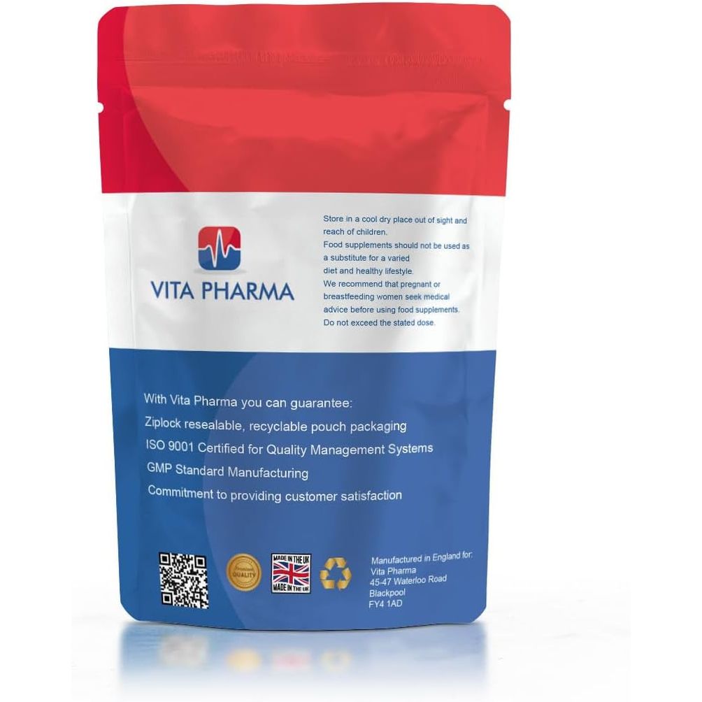 VITA PHARMA L-Tryptophan 500Mg 60 Capsules Mood Regulator, Helps DEEP Sleep, Relaxation