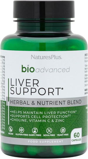 Naturesplus Bio Advanced Liver Support - Liver Health Supplement with Turmeric, Artichoke, Milk Thistle, Dandelion, Choline and Methyl Bs - Gluten, Dairy and SOYA Free - Vegan, 60 Capsules