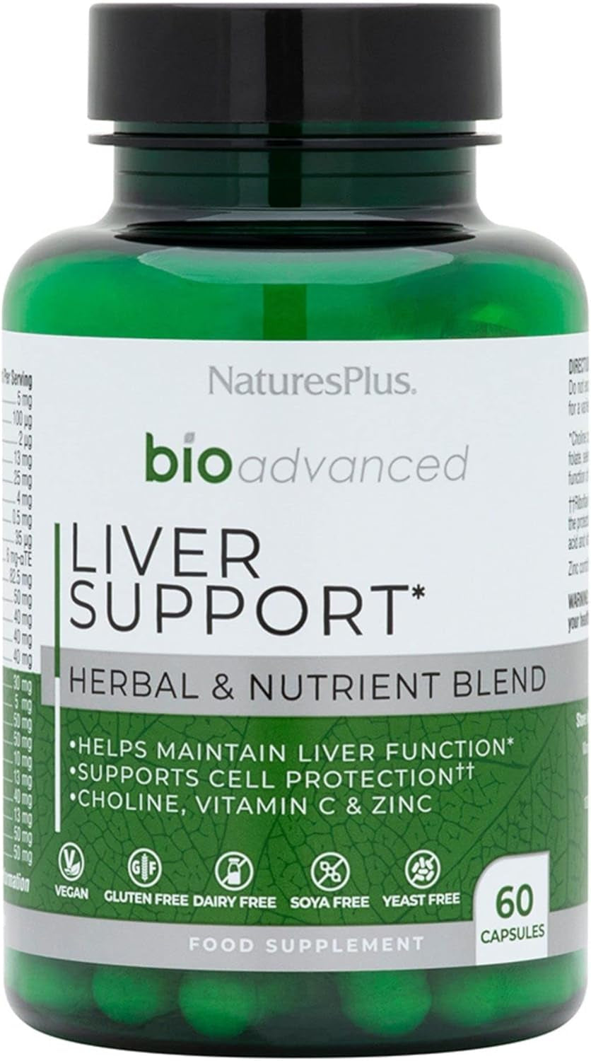 Naturesplus Bio Advanced Liver Support - Liver Health Supplement with Turmeric, Artichoke, Milk Thistle, Dandelion, Choline and Methyl Bs - Gluten, Dairy and SOYA Free - Vegan, 60 Capsules