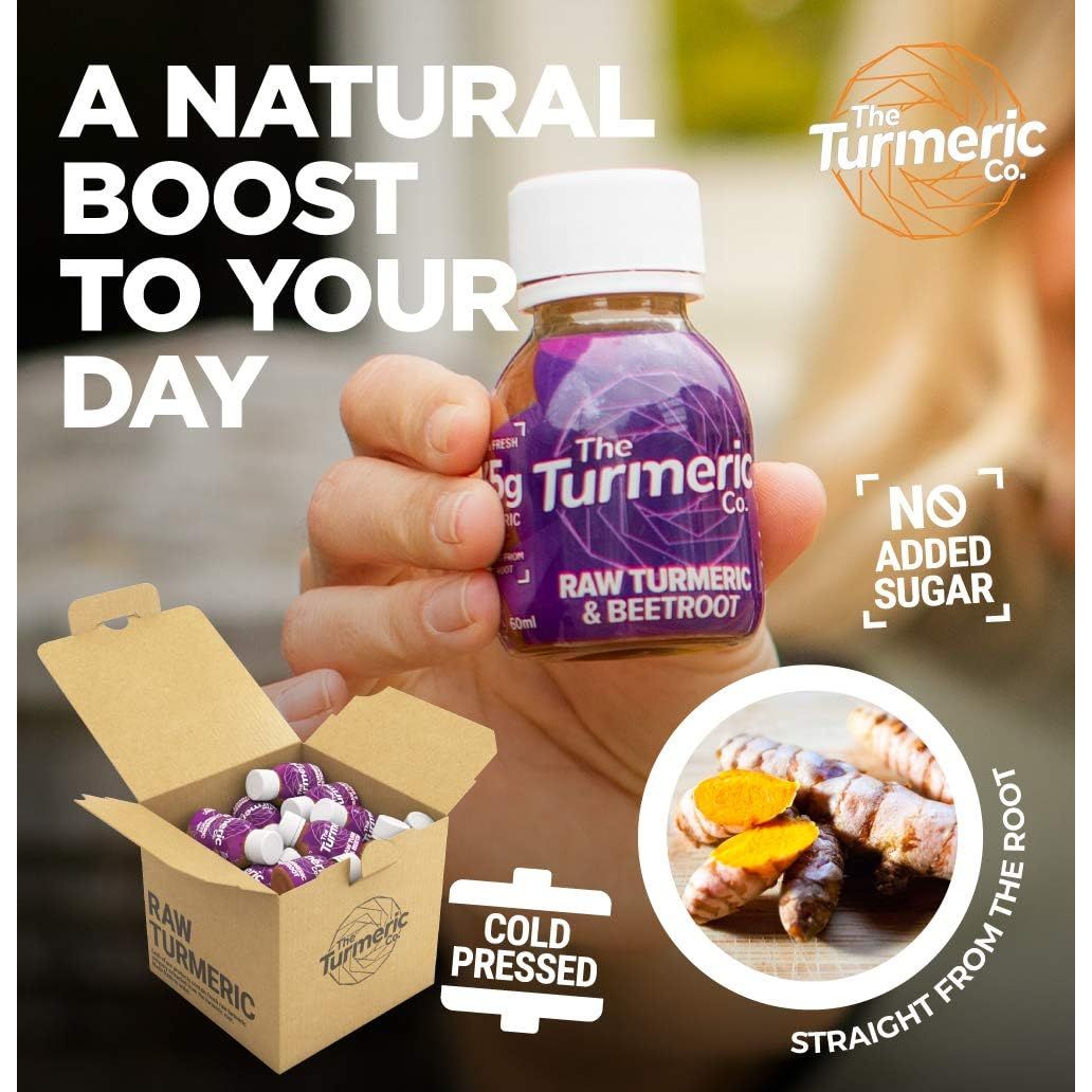 Turmeric, Ginger, Beetroot Shots - the Turmeric Co 7 Pack of Mixed Shots of Healthy, Vegan Shot Drinks, High Strength, Immune Support Made from Fresh Cold Pressed Turmeric and Ginger, Made in the UK