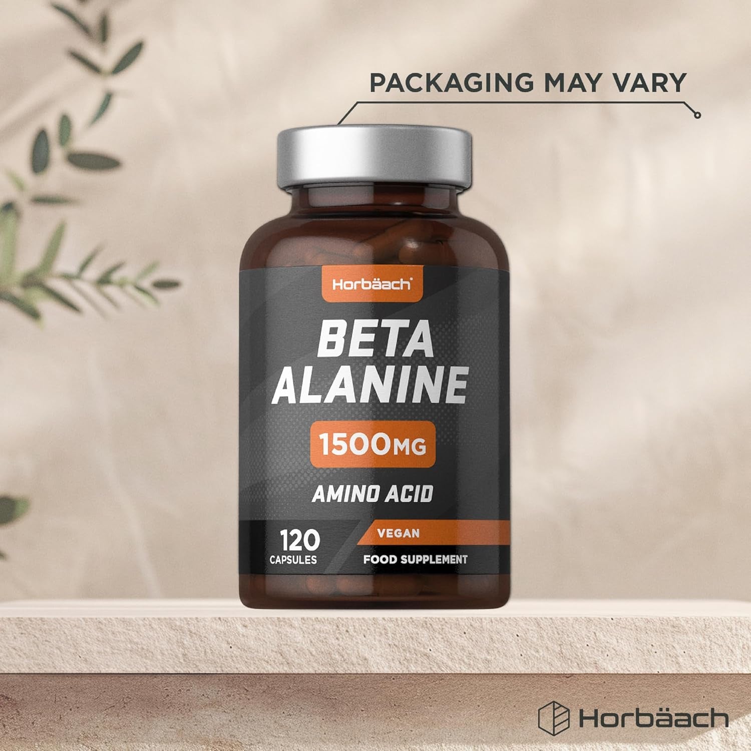 Fermented Beta Alanine 1500Mg | 120 Vegan Capsules | Premium Amino Acid Supplement for Men & Women | by Horbaach