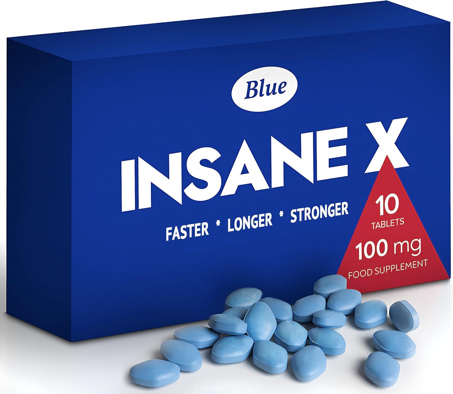 INSANE X - 10 Extra Strong Pills for Men UK - Natural Fast-Acting Ginseng Tablets for Men - for Enhanced Performance & Stamina - Food & Herbal Supplement