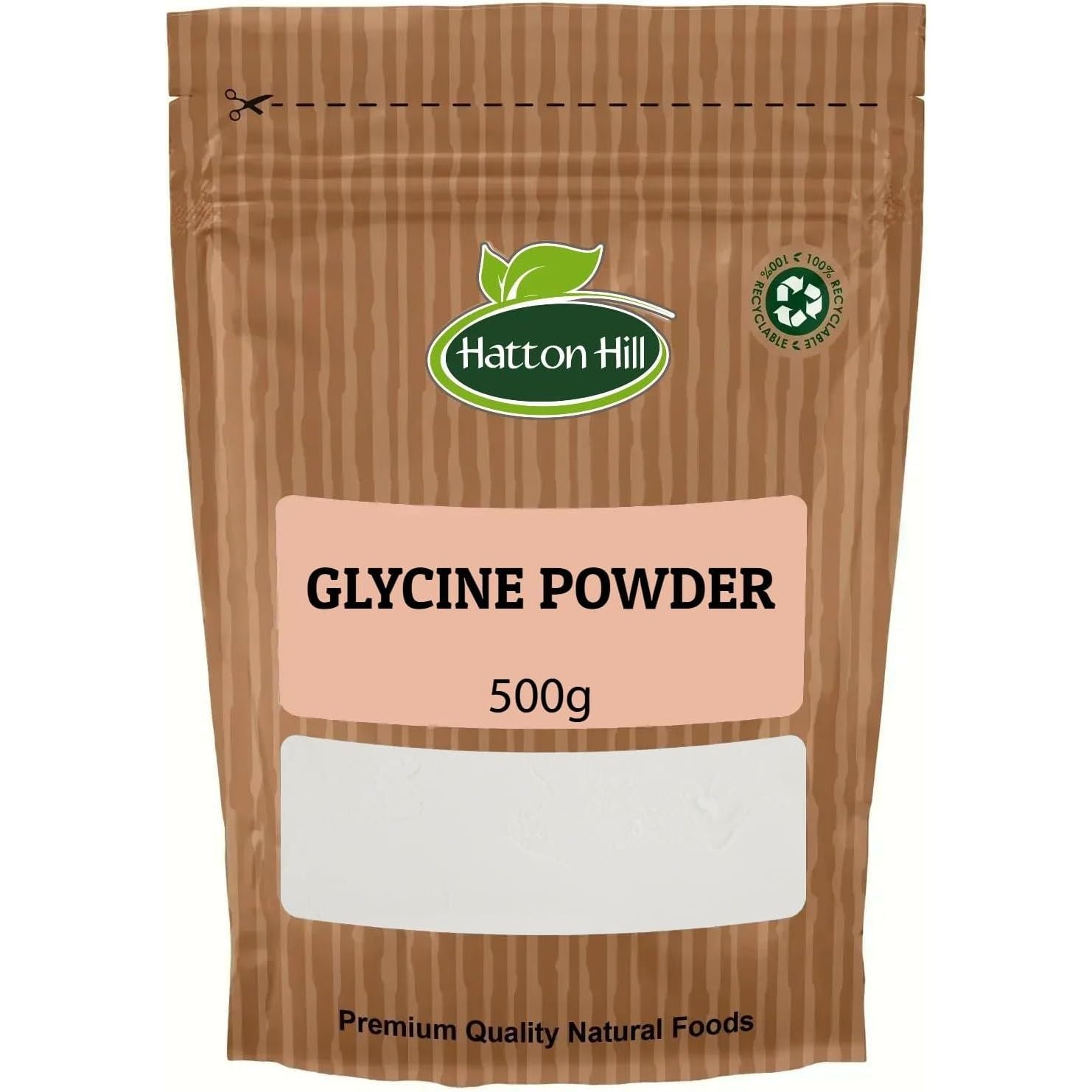 Glycine Powder 500G – Pure Amino Acid Supplement for Sleep, Muscle Recovery, and Anti-Aging – 100% Vegan, Non-Gmo by Hatton Hill