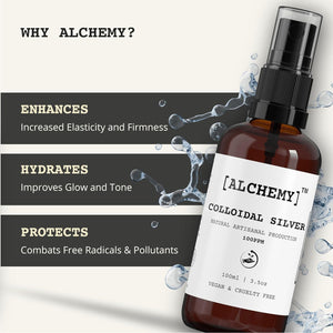 Colloidal Silver Spray 100Ml ● 100 PPM ● Superior Concentration, Artisanal Production, Better Results ● Made in the UK ● [Alchemy] Natural