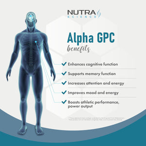 Alpha GPC 99% Concentration | High Purity Alpha GPC Nootropics Brain Support Supplement 600Mg | 60 Vegan Capsules