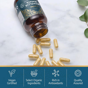 Ayurvediq Boswellia Serrata and Turmeric with Black Pepper Piperine Capsules – 60 Vegan Organic Turmeric Curcumin Capsules a Natural anti Inflammatory Supplement Joint Support - Ayurvedic Products