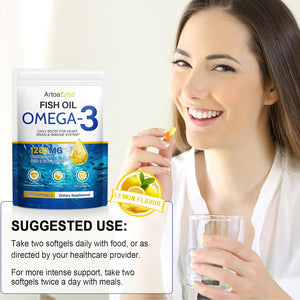 Fish Oil Omega 3 Supplements-1280 Mg Omega-3 Fatty Acid Supplements-650Mg Epa + 450Mg Dha Promotes Brain & Heart Health Essential Fatty Acids 240Ct