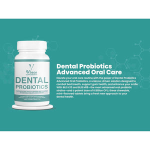 Dental Probiotics Advanced Oral Probiotics for Mouth Supplement - Bad Breath Treatment for Adults with BLIS K12 & BLIS M18-6 Billion CFU, Mint Flavour Chewable Oral Care Tablets - 60 Count