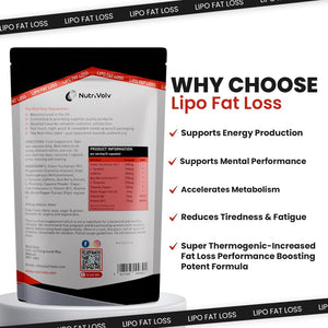 Nutrivolv Lipo Fat Loss Capsules | 60 Capsules | Maximum Strength Weight Loss Pills That Work Fast | Keto Shred Fat Burning Pills | Contains Cayenne, Green Tea, Acai Berry & Caffeine | Thermo Fat Burn