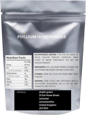 Psyllium Husk Ground Powder Natural Fibre Premium Quality by Masala Cottage® 25G-1.9Kg (50, Grams)