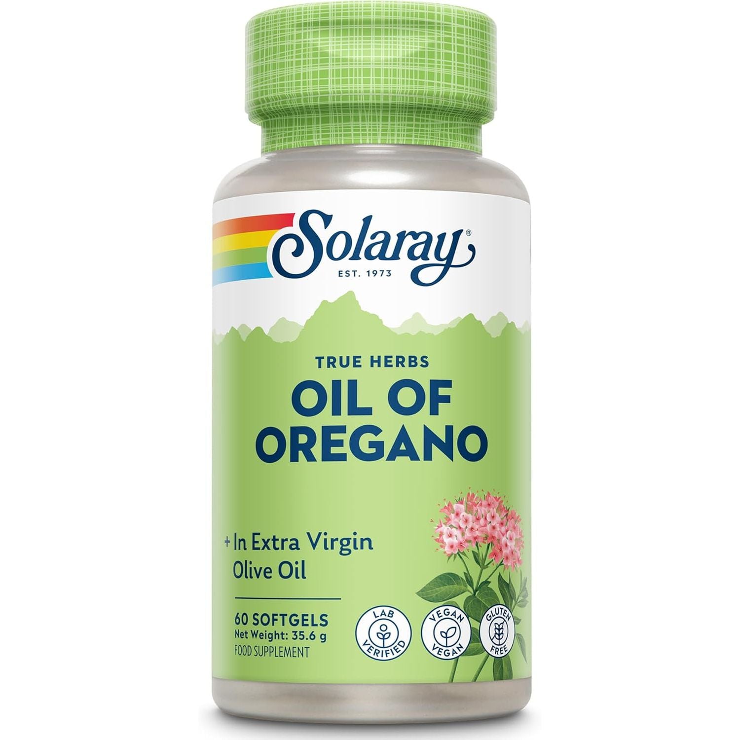 Solaray - Oregano Oil 150Mg - 60 Vegan Softgel - Natural Source of Omega 3 and 6, Vitamins and Minerals - High Strength Supplement - with Extra Virgin Olive Oil for Gentle Digestion - Lab Verified