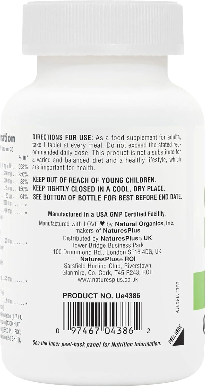 Naturesplus GI Nutra Total Digestive Wellness - Probiotics Supplement with Prebiotics, Digestive Enzymes, Glutamine, Calcium - Gut, Bloating - Vegetarian, Gluten Free - 90 Tablets