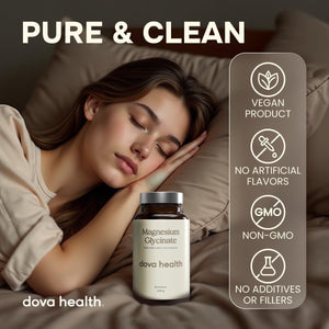 Dova Health Glycinate 300Mg - High Absorption Chelated Magnesium Bisglycinate - Pure Magnesium Supplement for Sleep, Stress Relief, Muscle & Bone Support - 120 Vegan Capsules, Made in UK